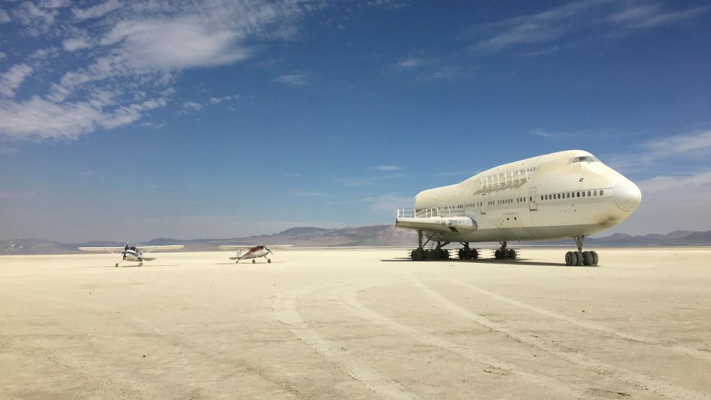 180919 Boeing 747 On Burning Man Test Press